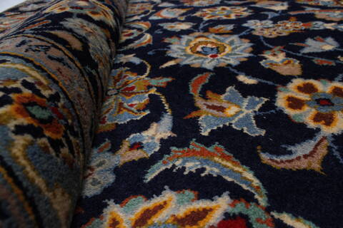 Kashan Beige Hand Knotted 100 X 131  Area Rug 100-28007 Image 3