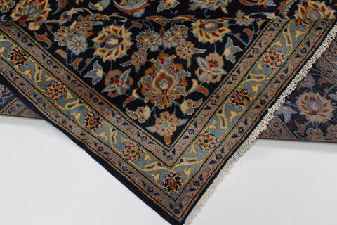 Kashan Beige Hand Knotted 100 X 131  Area Rug 100-28007 Image 4