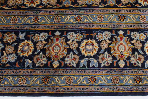 Kashan Beige Hand Knotted 100 X 131  Area Rug 100-28007 Image 7