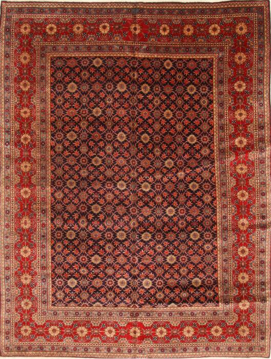 Varamin Blue Hand Knotted 82 X 109  Area Rug 100-28011 Image 0