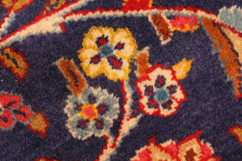 Kashan Blue Hand Knotted 97 X 143  Area Rug 100-28017 Image 12