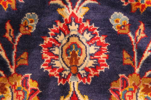 Kashan Blue Hand Knotted 97 X 143  Area Rug 100-28017 Image 13