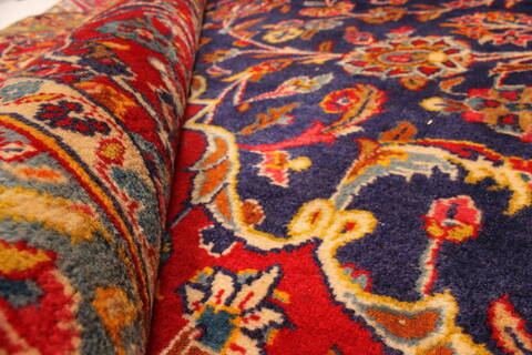 Kashan Blue Hand Knotted 97 X 143  Area Rug 100-28017 Image 4