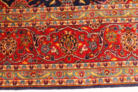 Kashan Blue Hand Knotted 97 X 143  Area Rug 100-28017 Image 8