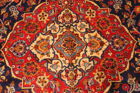 Kashan Blue Hand Knotted 97 X 143  Area Rug 100-28017 Image 9