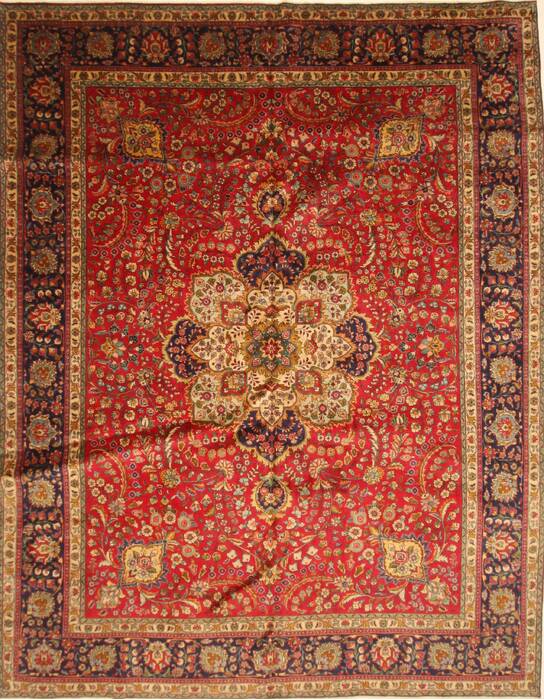 Tabriz Blue Hand Knotted 100 X 128  Area Rug 100-28019 Image 0