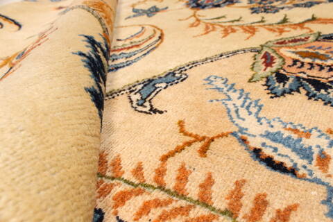 Kerman Blue Hand Knotted 112 X 156  Area Rug 100-28021 Image 3