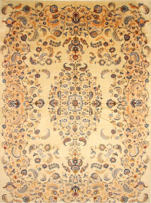 Kerman Blue Hand Knotted 112 X 156  Area Rug 100-28021 Image 0
