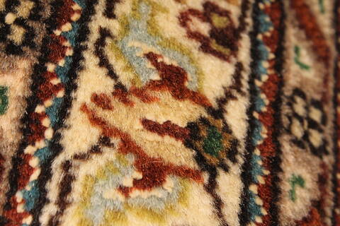 Mahi Beige Hand Knotted 98 X 131  Area Rug 100-28027 Image 2
