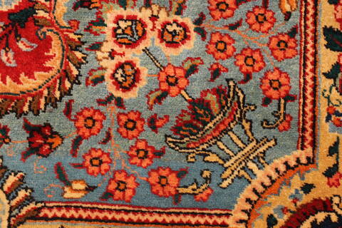 Tabriz Blue Hand Knotted 108 X 171  Area Rug 100-28029 Image 11