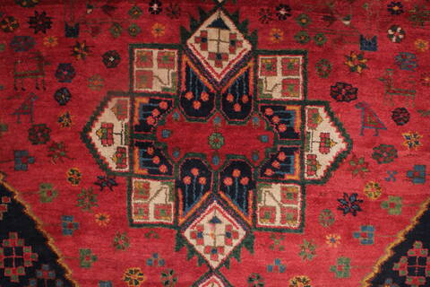 Afshar Red Hand Knotted 50 X 66  Area Rug 400-28032 Image 9