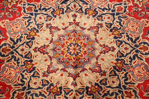 Kashan Red Hand Knotted 96 X 134  Area Rug 100-28039 Image 10