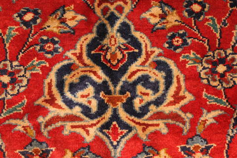 Kashan Red Hand Knotted 96 X 134  Area Rug 100-28039 Image 13