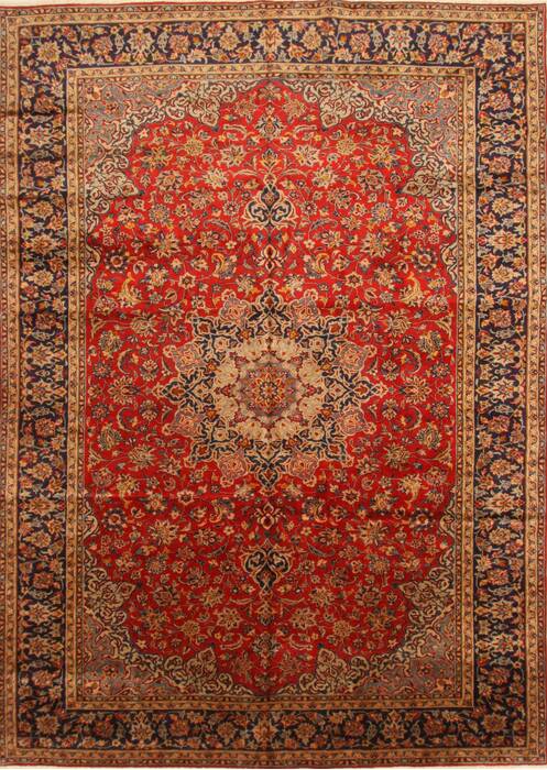 Kashan Red Hand Knotted 96 X 134  Area Rug 100-28039 Image 0