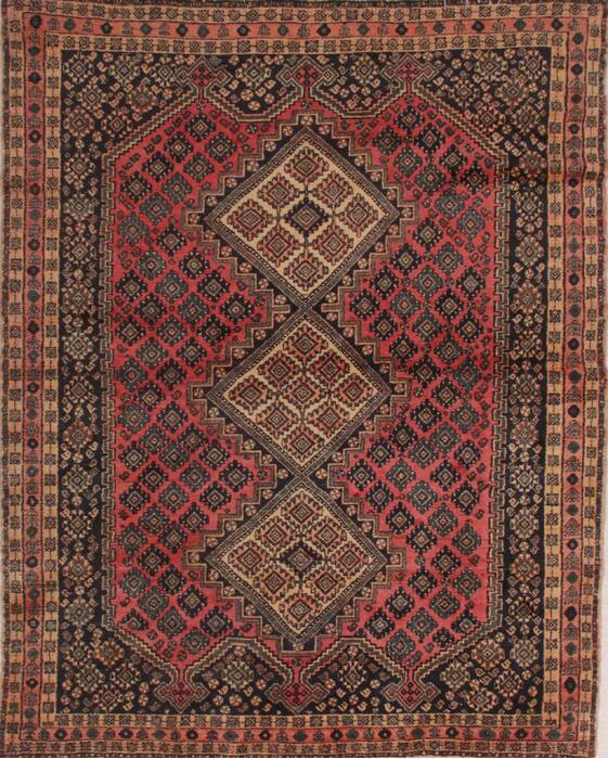 Afshar Purple Hand Knotted 510 X 71  Area Rug 400-28043 Image 0