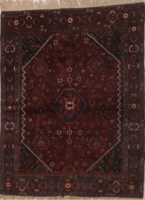 Abadeh Red Hand Knotted 51 X 65  Area Rug 400-28045 Image 0
