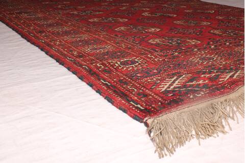 Turkman Red Hand Knotted 48 X 72  Area Rug 400-28047 Image 2