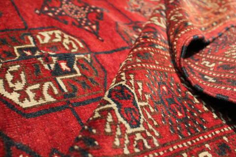 Turkman Red Hand Knotted 48 X 72  Area Rug 400-28047 Image 8