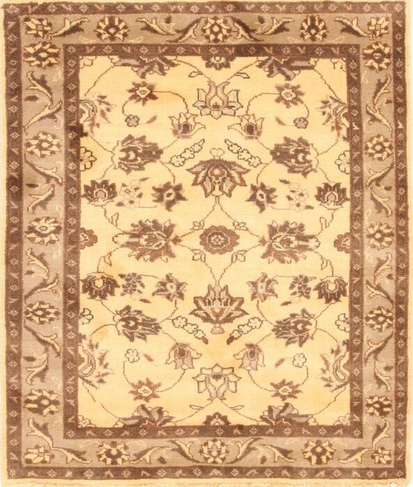 Kashmar Beige Square Hand Knotted 38 X 46  Area Rug 100-28071 Image 0