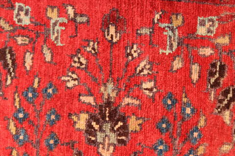 Hamedan Red Runner Hand Knotted 33 X 127  Area Rug 100-28075 Image 12