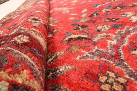 Hamedan Red Runner Hand Knotted 33 X 127  Area Rug 100-28075 Image 4