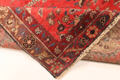 Hamedan Red Runner Hand Knotted 33 X 127  Area Rug 100-28075 Image 5