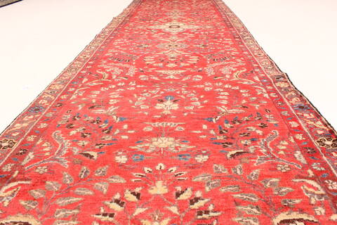 Hamedan Red Runner Hand Knotted 33 X 127  Area Rug 100-28075 Image 9