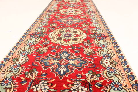 Tabriz Red Runner Hand Knotted 37 X 146  Area Rug 100-28076 Image 4