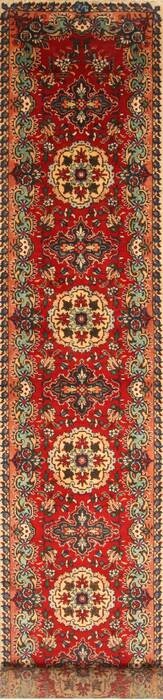 Tabriz Red Runner Hand Knotted 37 X 146  Area Rug 100-28076 Image 0