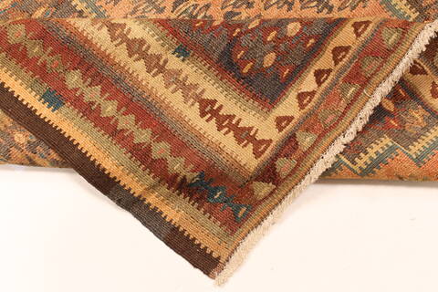 Kilim Brown Runner Hand Knotted 43 X 91  Area Rug 100-28095 Image 2