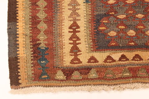 Kilim Brown Runner Hand Knotted 43 X 91  Area Rug 100-28095 Image 7