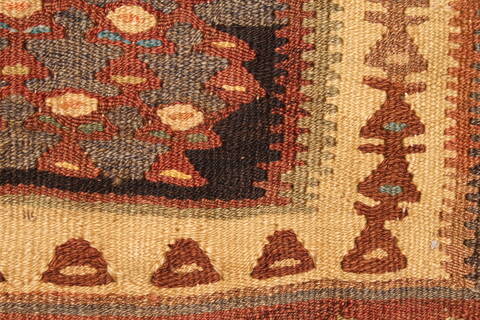 Kilim Brown Runner Hand Knotted 43 X 91  Area Rug 100-28095 Image 9