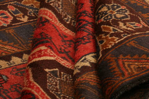 Baluch Red Hand Knotted 50 X 94  Area Rug 100-28114 Image 2