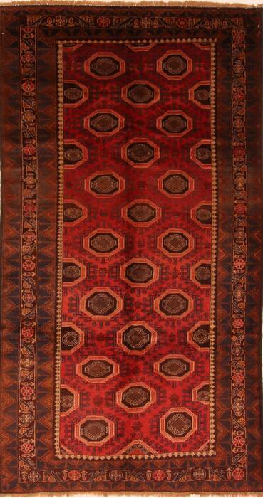 Baluch Red Hand Knotted 50 X 94  Area Rug 100-28114 Image 0