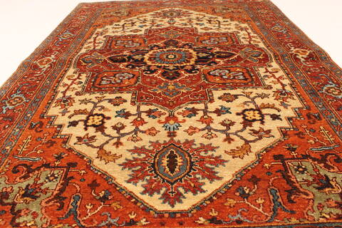 Serapi Beige Hand Knotted 41 X 61  Area Rug 250-28117 Image 3