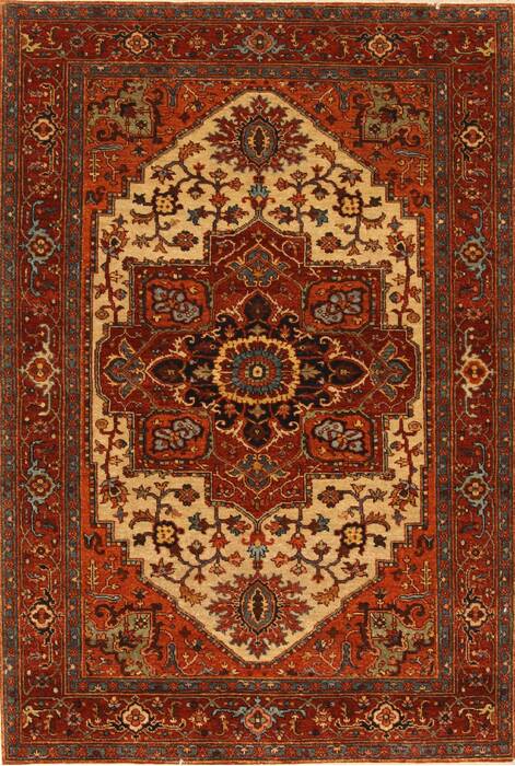 Serapi Beige Hand Knotted 41 X 61  Area Rug 250-28117 Image 0