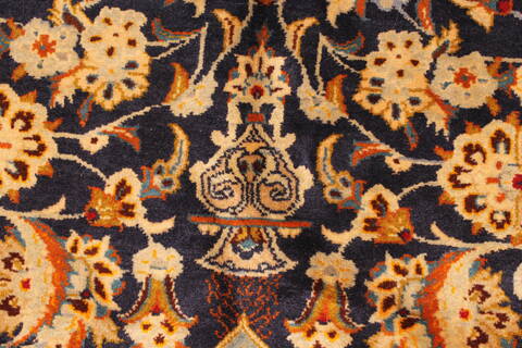 Kashan Beige Hand Knotted 98 X 134  Area Rug 100-28123 Image 10