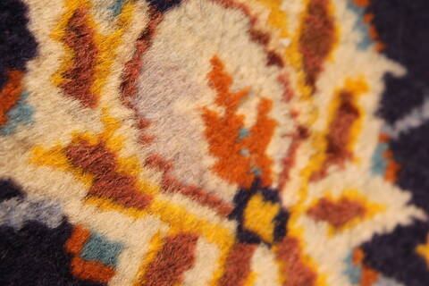 Kashan Beige Hand Knotted 98 X 134  Area Rug 100-28123 Image 13