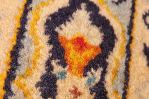 Kashan Beige Hand Knotted 98 X 134  Area Rug 100-28123 Image 1
