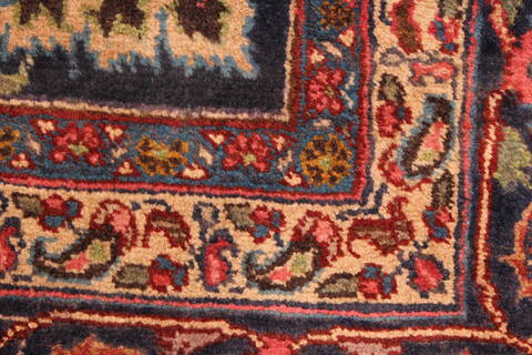 Kashan Red Hand Knotted 99 X 125  Area Rug 100-28129 Image 14
