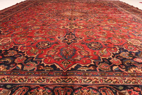 Kashan Red Hand Knotted 99 X 125  Area Rug 100-28129 Image 7