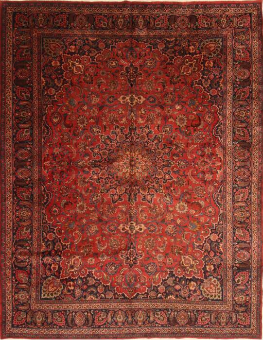 Kashan Red Hand Knotted 99 X 125  Area Rug 100-28129 Image 0
