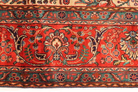 Tabriz Beige Hand Knotted 97 X 128  Area Rug 100-28132 Image 11