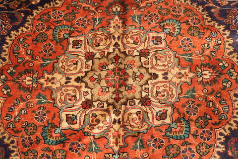 Tabriz Beige Hand Knotted 97 X 128  Area Rug 100-28132 Image 12