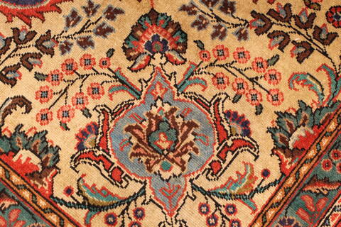Tabriz Beige Hand Knotted 97 X 128  Area Rug 100-28132 Image 1