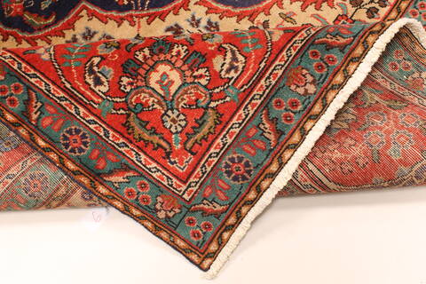Tabriz Beige Hand Knotted 97 X 128  Area Rug 100-28132 Image 8