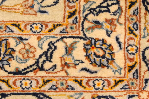 Kashan Blue Hand Knotted 103 X 131  Area Rug 100-28133 Image 11