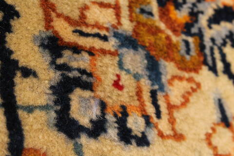 Kashan Blue Hand Knotted 103 X 131  Area Rug 100-28133 Image 1