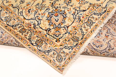 Kashan Blue Hand Knotted 103 X 131  Area Rug 100-28133 Image 3