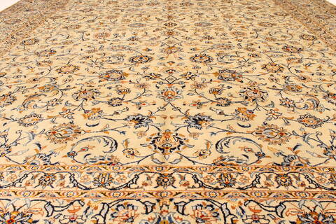 Kashan Blue Hand Knotted 103 X 131  Area Rug 100-28133 Image 5